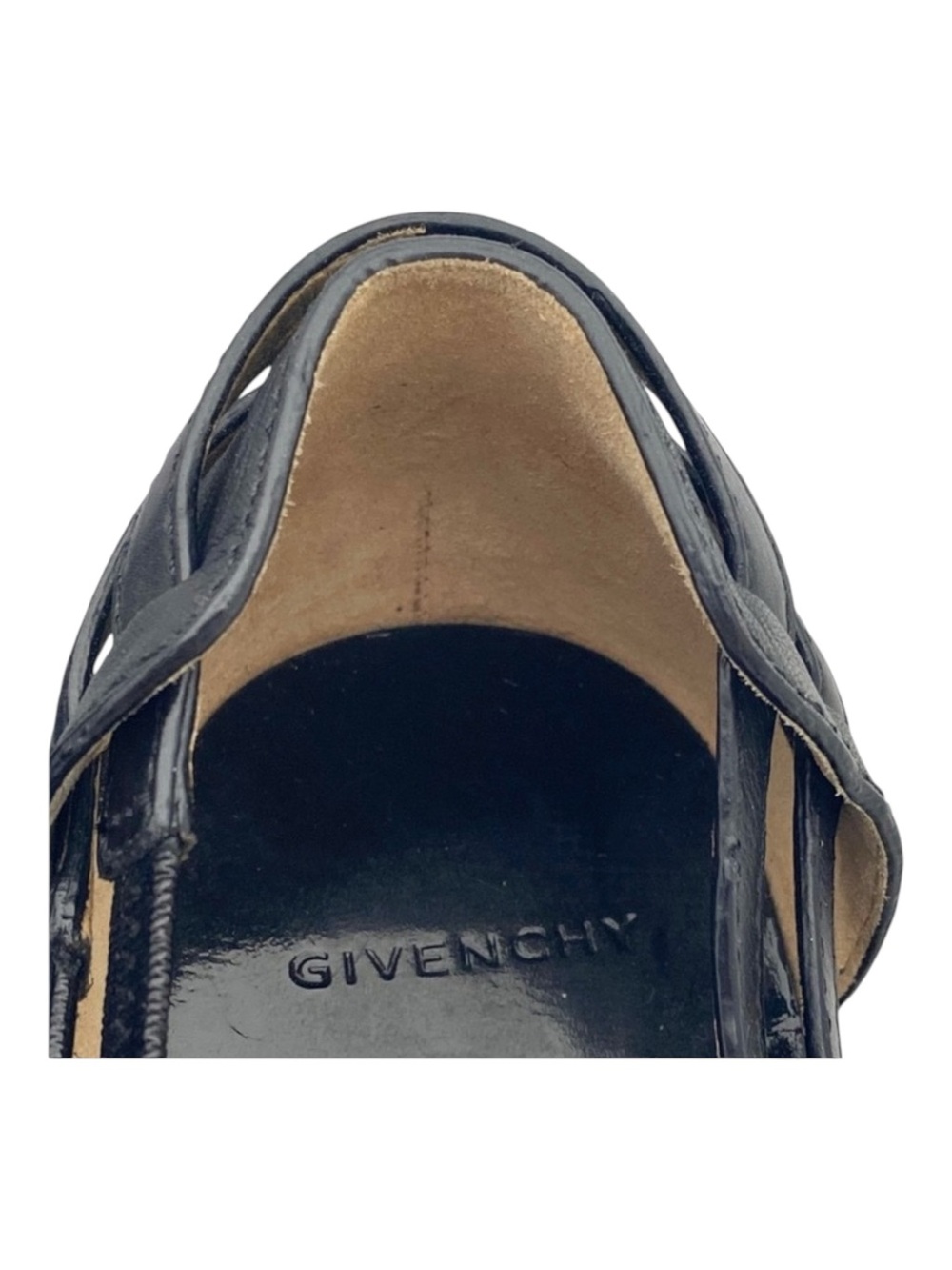 new Givenchy ༄ Cross Strap Wood Platform Sandals ༄ Black Leather ༄ 38.5 EU 8M ༄ - Picture 12 of 16